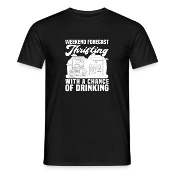 Thrift Shop Weekend Forecast Love Thrifting - Männer T-Shirt - Schwarz - Vorne - AI Model Male 178 light (178cm)