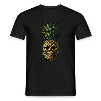 Pineapple Skull // Skull Pineapple Fruit FS0253 - Men's T-Shirt - black - Front - AI Model Male 178 light (178cm)