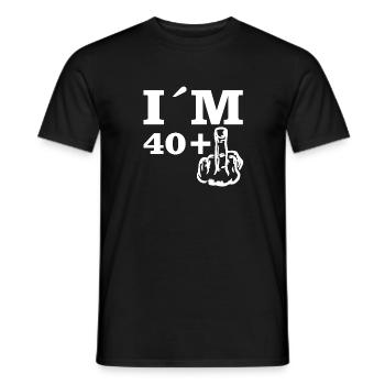 Gift Birthday Im 40 plus 1 - Men's T-Shirt - black - Front - AI Model Male 178 light (178cm)