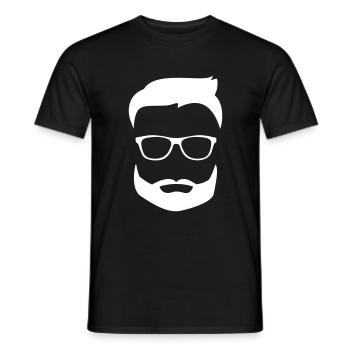 Beard glasses - T-shirt homme - noir - Devant - AI Model Male 178 light (178cm)