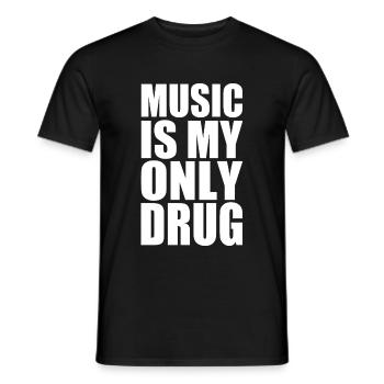 music is my only drug - T-shirt homme - noir - Devant - AI Model Male 178 light (178cm)