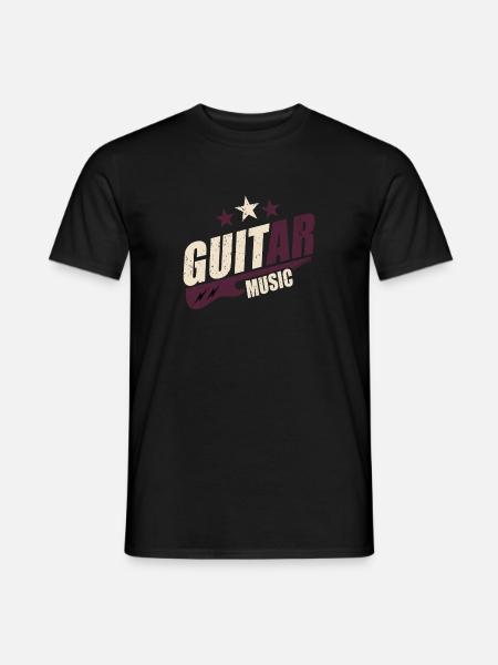 Guitar - Gitarren - Shirt - Männer T-Shirt - Schwarz