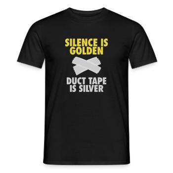 FUNNY Le silence est d'or - CHEMISE - T-shirt homme - noir - Devant - AI Model Male 178 light (178cm)
