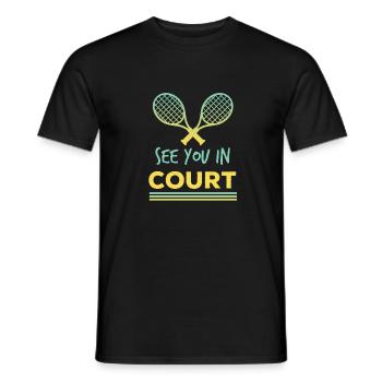 Tennis - see you in court - Shirt - Männer T-Shirt - Schwarz - Vorne - AI Model Male 178 light (178cm)
