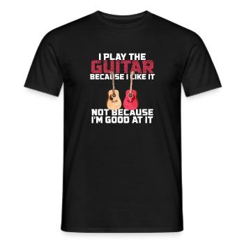 Guitar saying guitarist music dear musician - Men's T-Shirt - black - Front - AI Model Male 178 light (178cm)