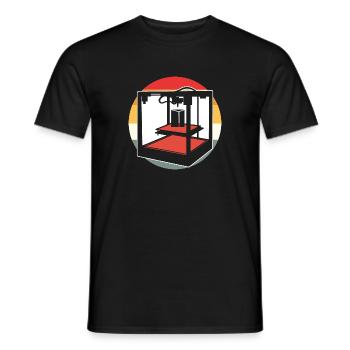 Retro 3D Printer - Men's T-Shirt - black - Front - AI Model Male 178 light (178cm)