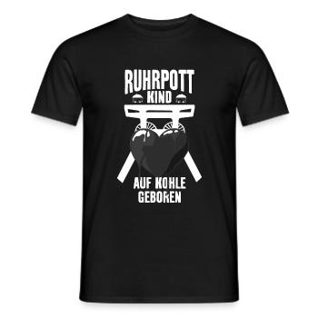 RUHRPOTT KIND RUHRGEBIET AUF KOHLE GEBOREN - Männer T-Shirt - Schwarz - Vorne - AI Model Male 178 light (178cm)