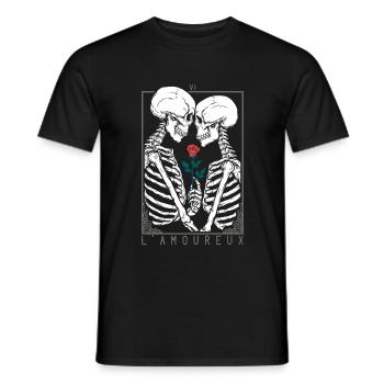Squelette embrasse squelette Amour Romance - T-shirt homme - noir - Devant - AI Model Male 178 light (178cm)