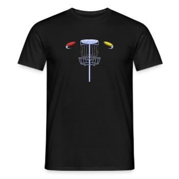 Disc Golf Frisbee - Men's T-Shirt - black - Front - AI Model Male 178 light (178cm)