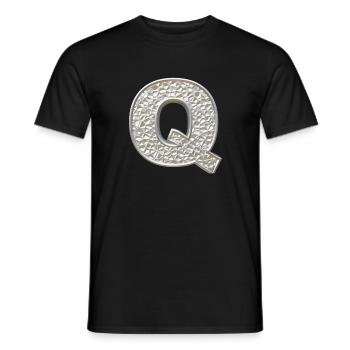 Q, letter, letter Q, initial, initial Q, monogram, - Männer T-Shirt - Schwarz - Vorne - AI Model Male 178 light (178cm)
