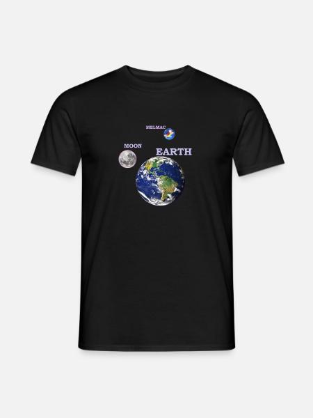 earth moon melmac 1 - Men's T-Shirt - black