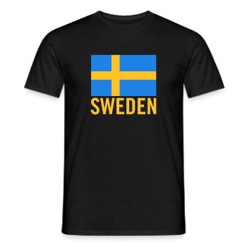 Schweden mit schwedischer Flagge - Männer T-Shirt - Schwarz - Vorne - AI Model Male 178 light (178cm)