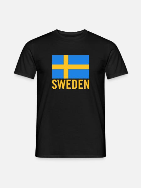 Suède avec drapeau suédois - T-shirt homme - noir