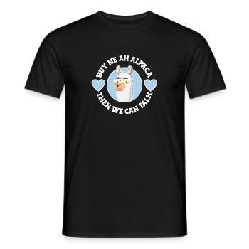 Buy Me An Alpaca Funny Alpaca - Men's T-Shirt - black - Front - AI Model Male 178 light (178cm)