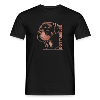 ROTTWEILER Zeichnung Kopf rosegold - Männer T-Shirt - Schwarz - Vorne - AI Model Male 178 light (178cm)