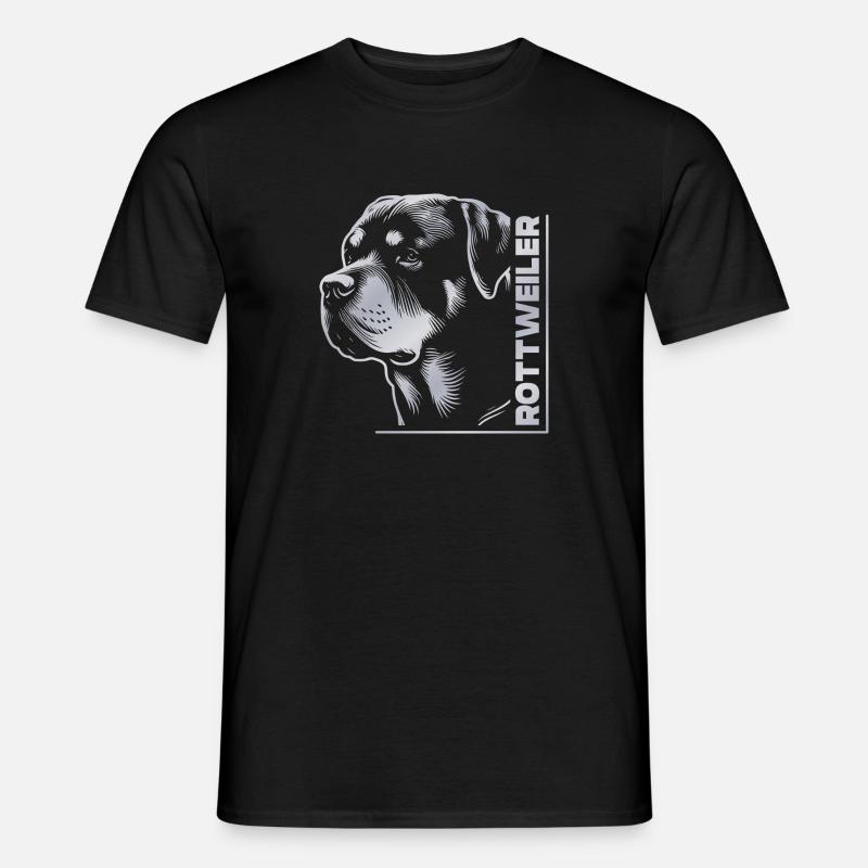 ROTTWEILER drawing head silver - Men's T-shirt - black
