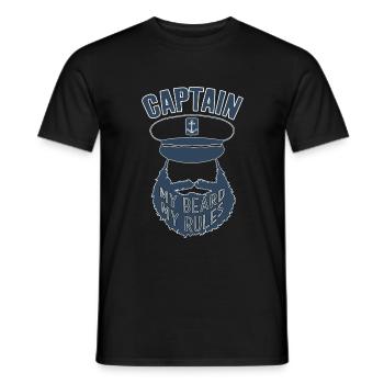 CAPTAIN BEARD RULES BOAT - Men's T-Shirt - black - Front - AI Model Male 178 light (178cm)