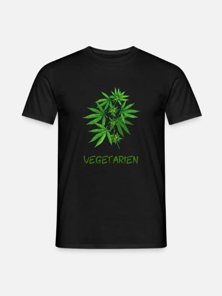 vegetarian cannabis - Men's T-Shirt - black