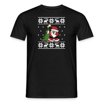 Ugly Christmas Sweater Santa Dab - Männer T-Shirt - Schwarz - Vorne - AI Model Male 178 light (178cm)