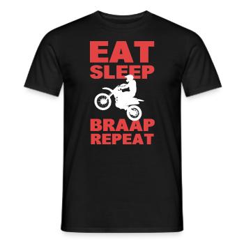 Eat Sleep Braap Repeat Motorcross Rider - Männer T-Shirt - Schwarz - Vorne - AI Model Male 178 light (178cm)