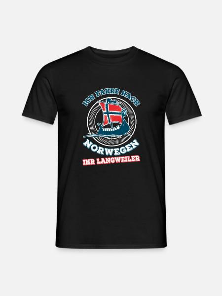 Design Langweiler Norwegen Schiff - Männer T-Shirt - Schwarz