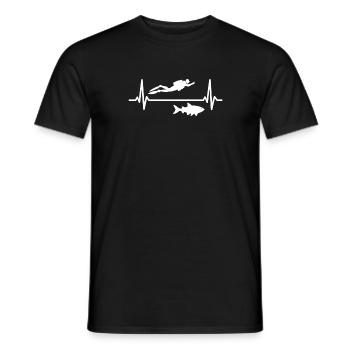 Heartbeat Diving scuba diver diving Gift - Men's T-Shirt - black - Front - AI Model Male 178 light (178cm)