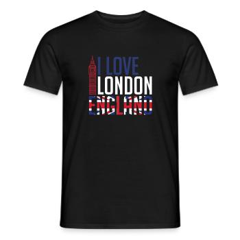 J'aime Londres Angleterre - T-shirt homme - noir - Devant - AI Model Male 178 light (178cm)