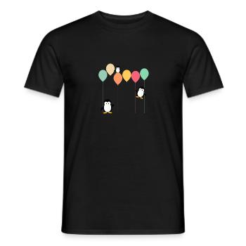 Pinguine und Ballons - Männer T-Shirt - Schwarz - Vorne - AI Model Male 178 light (178cm)
