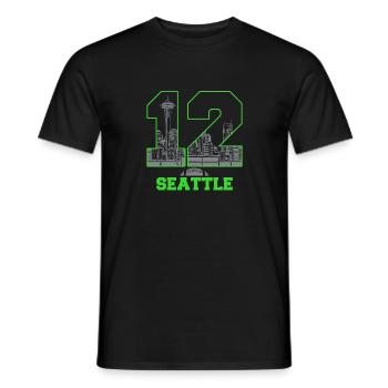 Twelve Seattle 12 Seattle - Men's T-Shirt - black - Front - AI Model Male 178 light (178cm)
