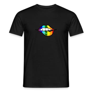 Lippen LGTB Pride Gay Homosexuell Regenbogen - Männer T-Shirt - Schwarz - Vorne - AI Model Male 178 light (178cm)