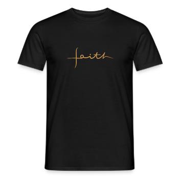 faith in gold || La foi - T-shirt homme - noir - Devant - AI Model Male 178 light (178cm)