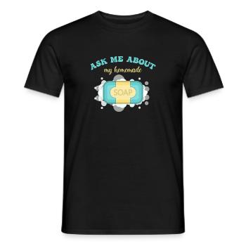 Soap Making Handmade soap - Men's T-Shirt - black - Front - AI Model Male 178 light (178cm)