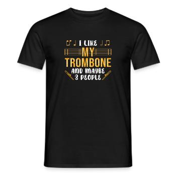 Trombone trombonist - Men's T-Shirt - black - Front - AI Model Male 178 light (178cm)