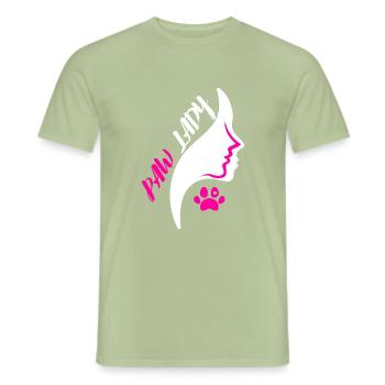 Paw lady - Men's T-Shirt - sage - Front - AI Model Male 178 light (178cm)
