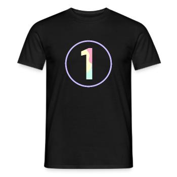 Pastel "One" 1- ApriNoeScor - Men's T-Shirt - black - Front - AI Model Male 178 light (178cm)