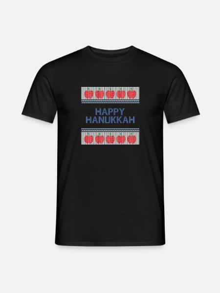 Ugly Hanukkah, Hanukkah, Festival of Lights, Gift - Men's T-Shirt - black