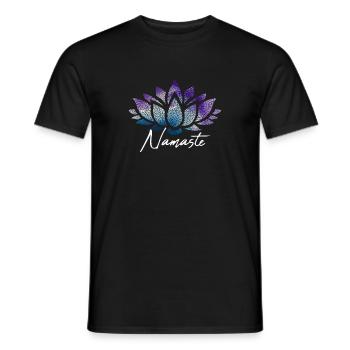 Namaste lotus flower motif coloré - T-shirt homme - noir - Devant - AI Model Male 178 light (178cm)