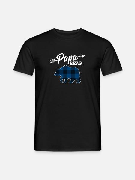 Papa Bear Bär Vater Geschenk Eltern Weihnachten - Männer T-Shirt - Schwarz