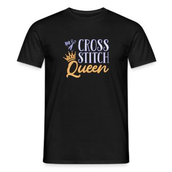 Cross Stitch Kreuzstich Sticken - Männer T-Shirt - Schwarz - Vorne - AI Model Male 178 light (178cm)