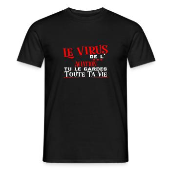 Aviation Virus cadeau sport - T-shirt homme - noir - Devant - AI Model Male 178 light (178cm)