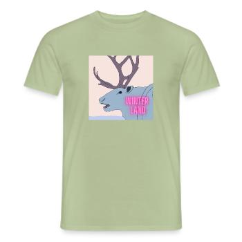 Winter Land - Men's T-Shirt - sage - Front - AI Model Male 178 light (178cm)
