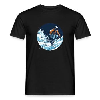 Snowboard ou ski puis après-ski - T-shirt homme - noir - Devant - AI Model Male 178 light (178cm)