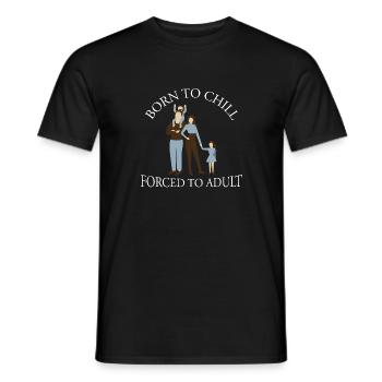 Né pour se détendre forcé à des parents sarcastiques adultes - T-shirt homme - noir - Devant - AI Model Male 178 light (178cm)