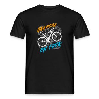 Grandpa on bike tour Grandfather rides a bike - Men's T-Shirt - black - Front - AI Model Male 178 light (178cm)