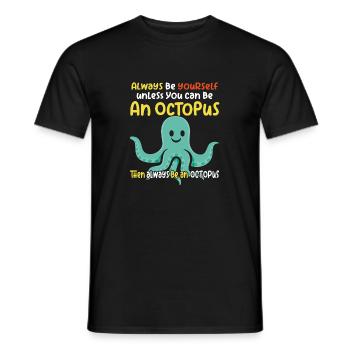 Sei ein Oktopus - lustiges Oktopusdesign - Männer T-Shirt - Schwarz - Vorne - AI Model Male 178 light (178cm)