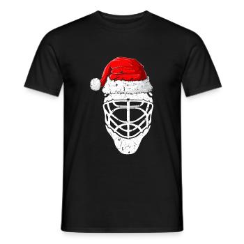 Xmas Weihnachtsmannmütze Weihnachten Eishockey - Männer T-Shirt - Schwarz - Vorne - AI Model Male 178 light (178cm)