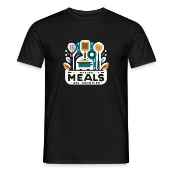 Mahlzeiten und Erinnerungen schaffen - Männer T-Shirt - Schwarz - Vorne - AI Model Male 178 light (178cm)