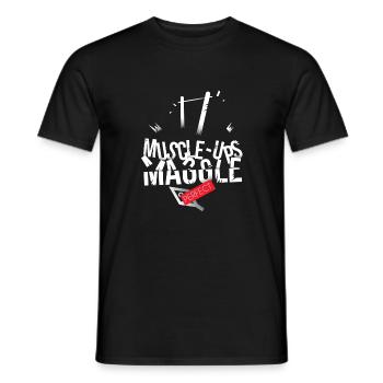 MUSCLEMAGGLE png - T-shirt homme - noir - Devant - AI Model Male 178 light (178cm)