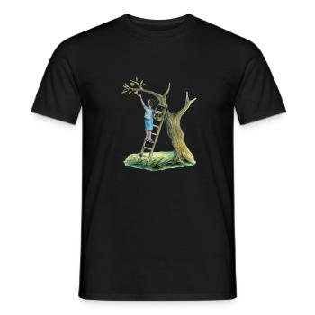 Apfelbaum - Männer T-Shirt - Schwarz - Vorne - AI Model Male 178 light (178cm)
