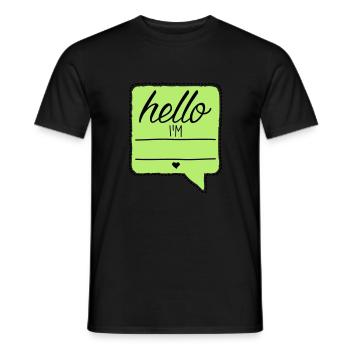 Bonjour je suis - votre nom - votre texte - baby - - T-shirt homme - noir - Devant - AI Model Male 178 light (178cm)